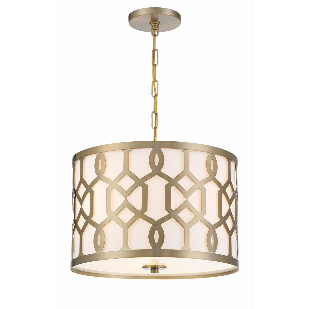Crystorama 2265-AG Aged Brass Libby Langdon For Crystorama Jennings 3 Light Aged Brass Chandelier Image 1
