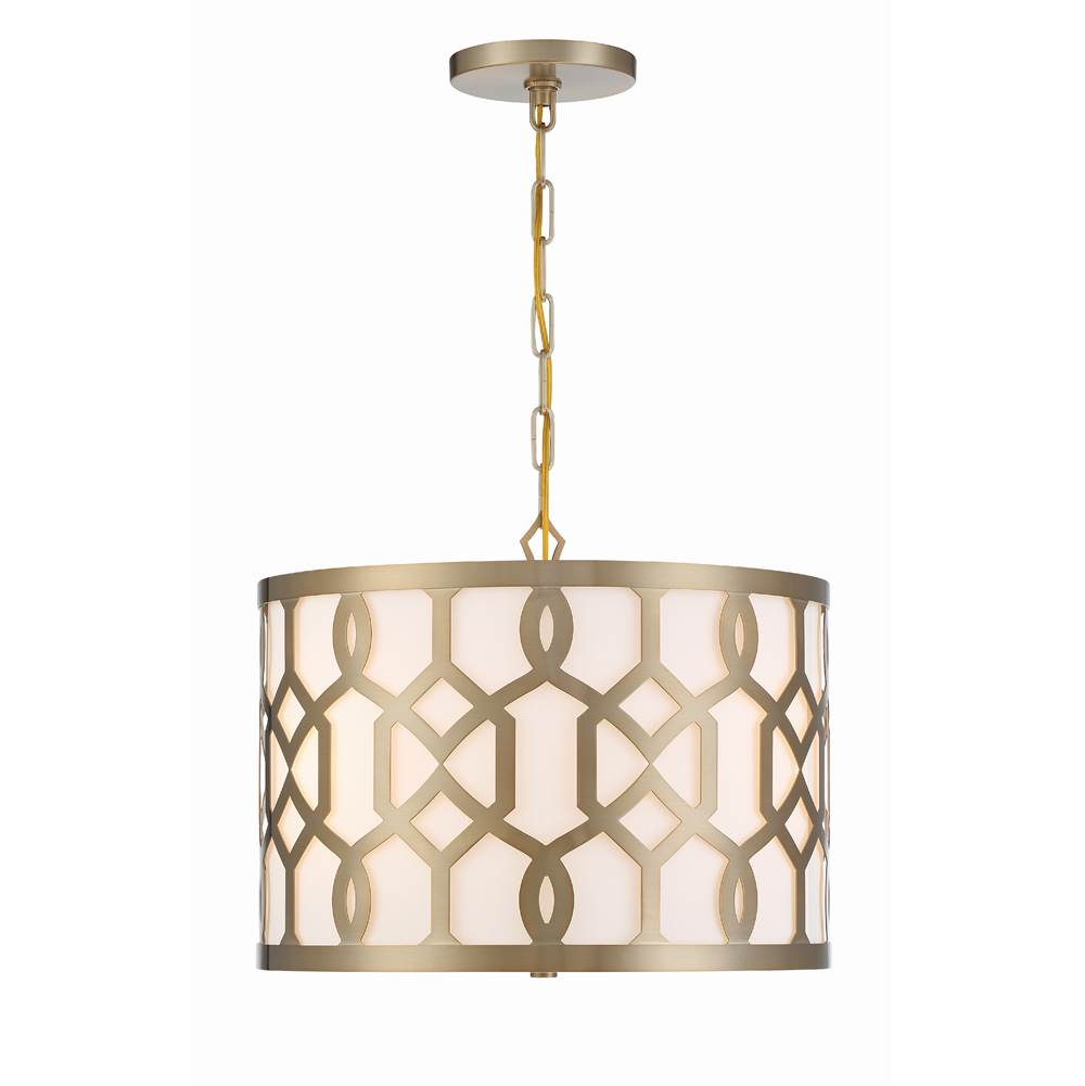 Crystorama Jennings Libby Langdon For Crystorama Jennings 3 Light Aged Brass Chandelier