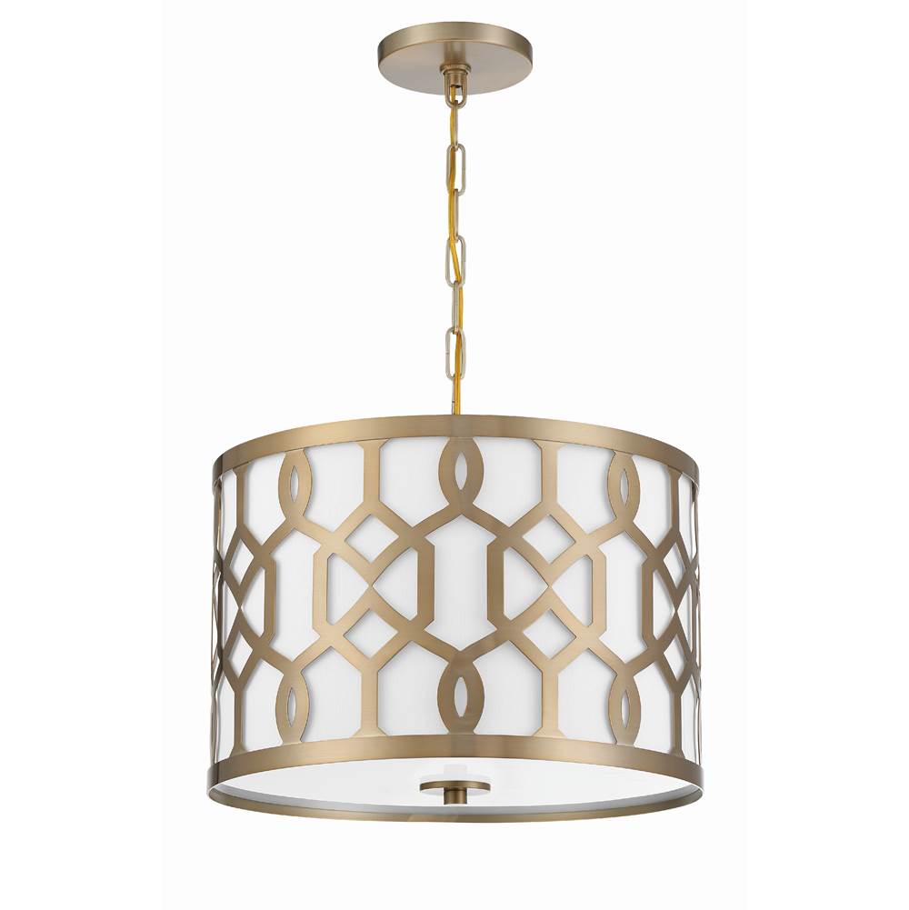 Crystorama 2265-AG Aged Brass Libby Langdon For Crystorama Jennings 3 Light Aged Brass Chandelier Image 6