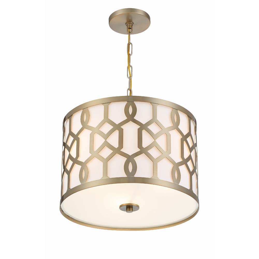 Crystorama 2265-AG Aged Brass Libby Langdon For Crystorama Jennings 3 Light Aged Brass Chandelier Image 5
