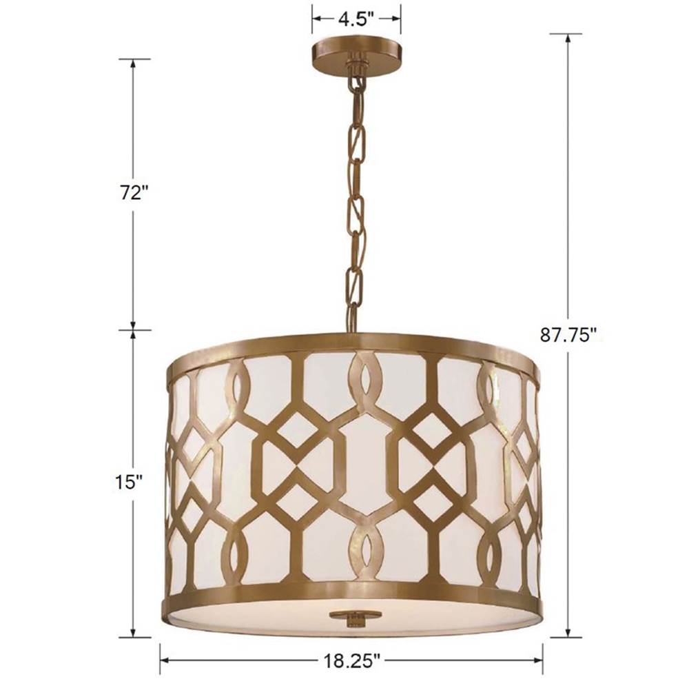 Crystorama 2265-AG Aged Brass Libby Langdon For Crystorama Jennings 3 Light Aged Brass Chandelier Image 2