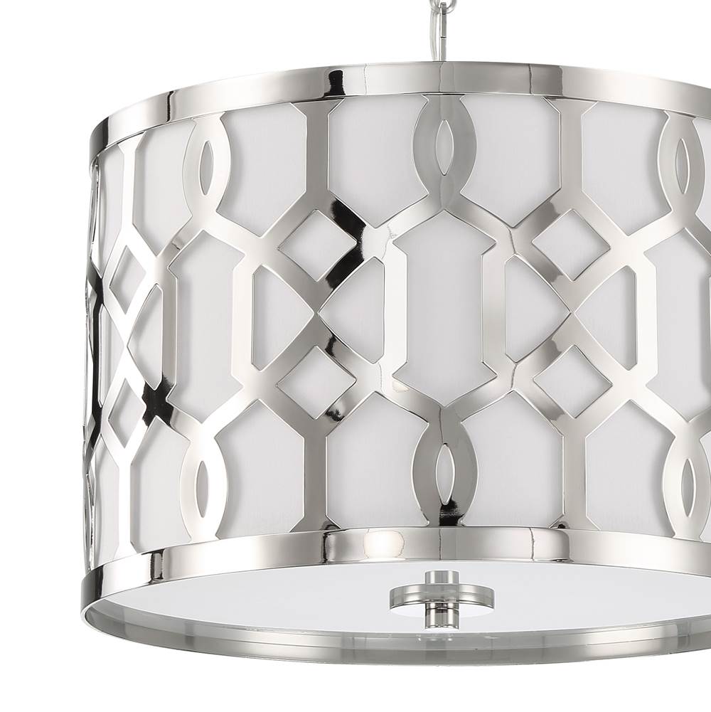 Crystorama 2265-PN Polished Nickel Libby Langdon For Crystorama Jennings 3 Light Polished Nickel Chandelier Image 5