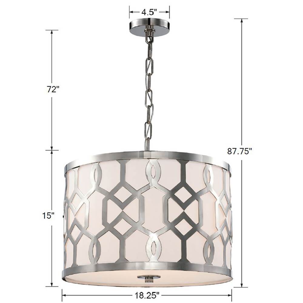 Crystorama 2265-PN Polished Nickel Libby Langdon For Crystorama Jennings 3 Light Polished Nickel Chandelier Image 2