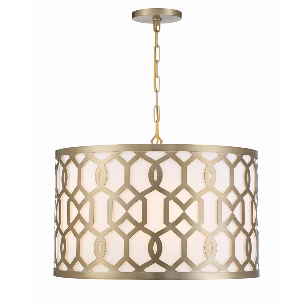 Crystorama Jennings Libby Langdon For Crystorama Jennings 5 Light Aged Brass Chandelier