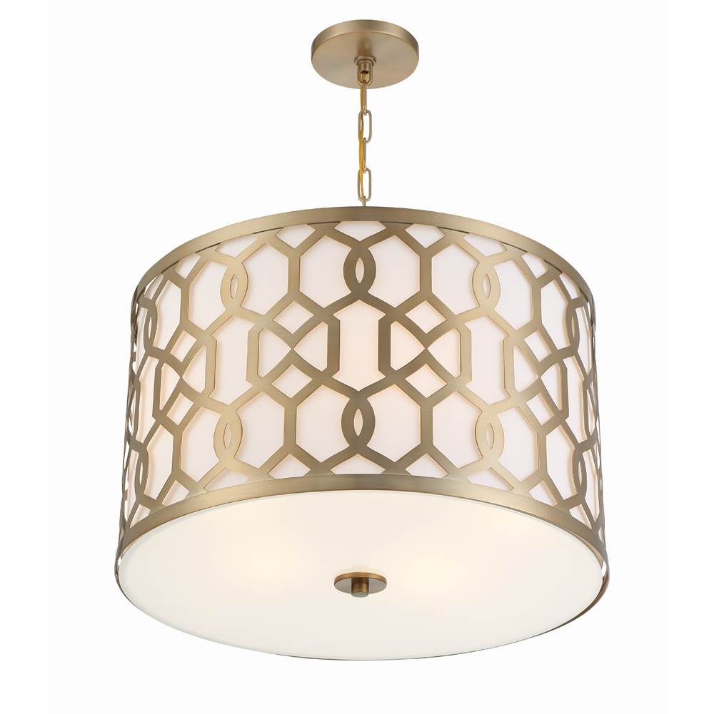 Crystorama 2266-AG Aged Brass Libby Langdon For Crystorama Jennings 5 Light Aged Brass Chandelier Image 7