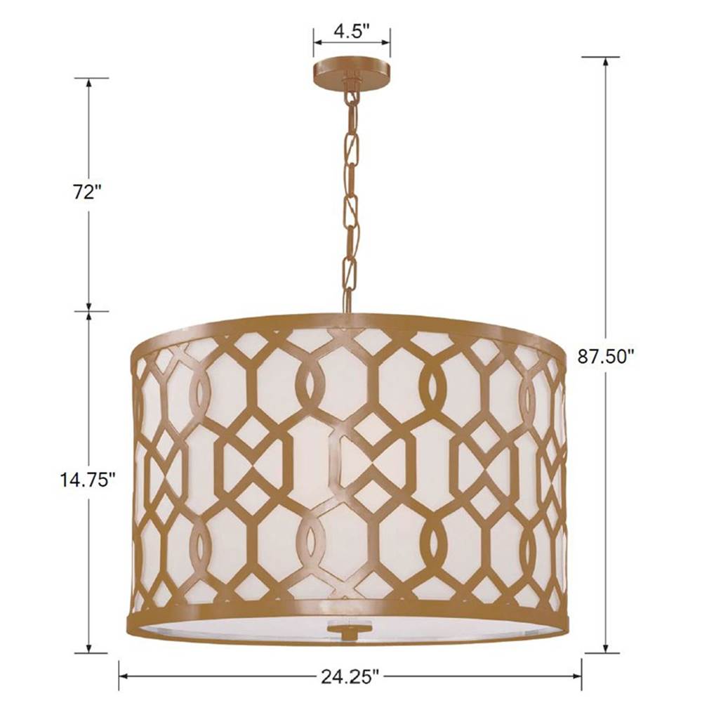 Crystorama 2266-AG Aged Brass Libby Langdon For Crystorama Jennings 5 Light Aged Brass Chandelier Image 2