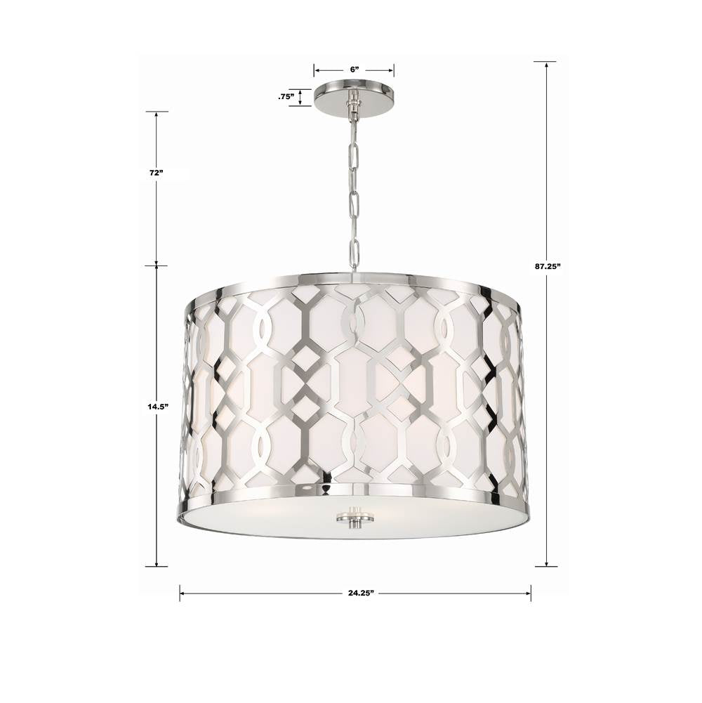 Crystorama 2266-PN Polished Nickel Libby Langdon For Crystorama Jennings 5 Light Polished Nickel Chandelier Image 2