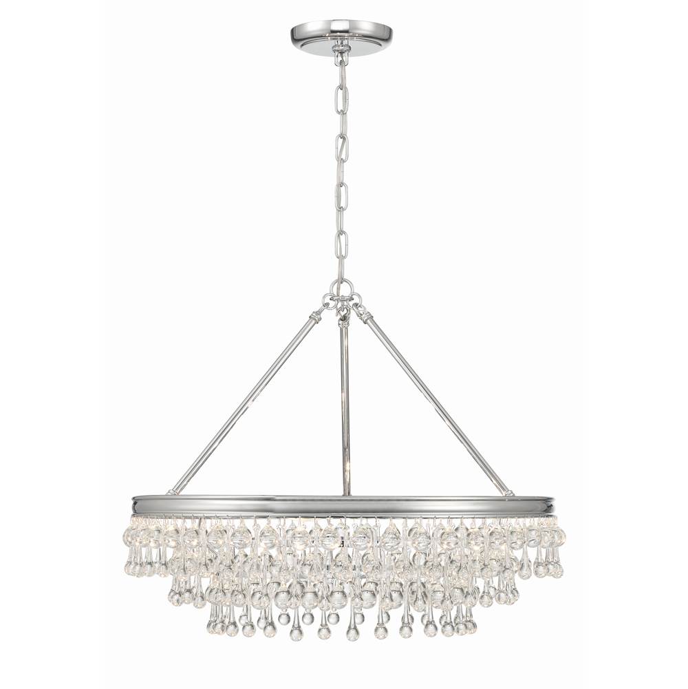 Crystorama 237-CH Polished Chrome Calypso 6 Light Polished Chrome Chandelier Image 3