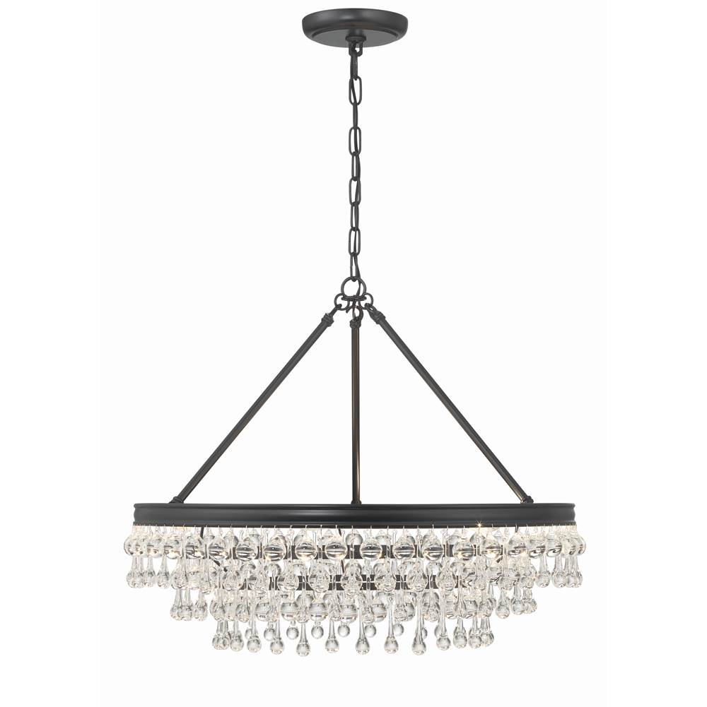 Crystorama 237-MK Matte Black Calypso 6 Light Matte Black Chandelier Image 3
