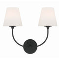 Crystorama 2442-OP-BF Black Forged Libby Langdon For Crystorama Sylvan 2 Light Black Forged Wall Mount Image 1