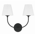 Crystorama Sylvan Libby Langdon For Crystorama Sylvan 2 Light Black Forged Wall Mount