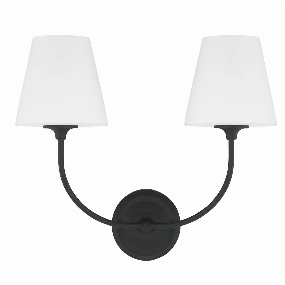 Crystorama Sylvan Libby Langdon For Crystorama Sylvan 2 Light Black Forged Wall Mount
