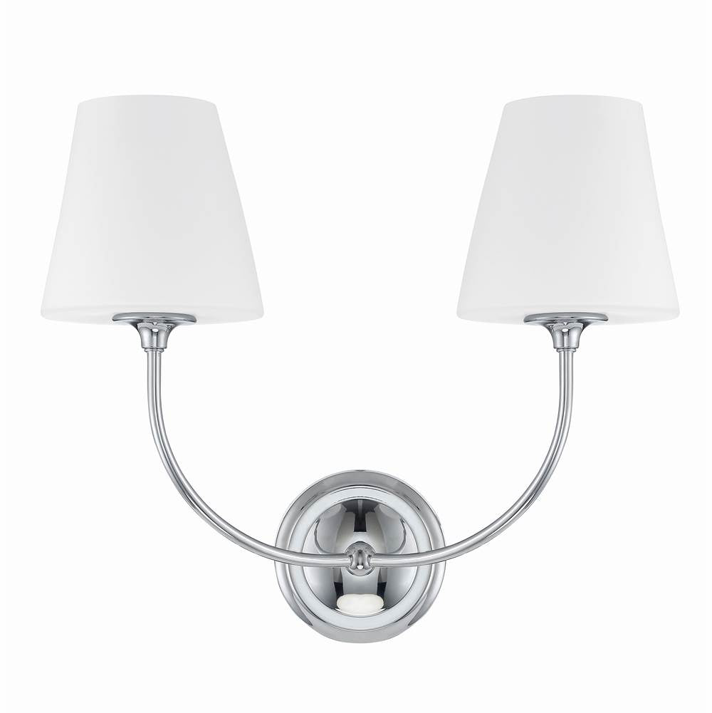 Crystorama Sylvan Libby Langdon For Crystorama Sylvan 2 Light Black Forged Wall Mount