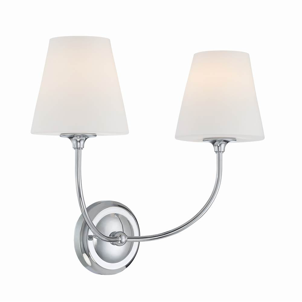 Crystorama 2442-OP-CH Polished Chrome Libby Langdon For Crystorama Sylvan 2 Light Polished Chrome Wall Mount Image 4
