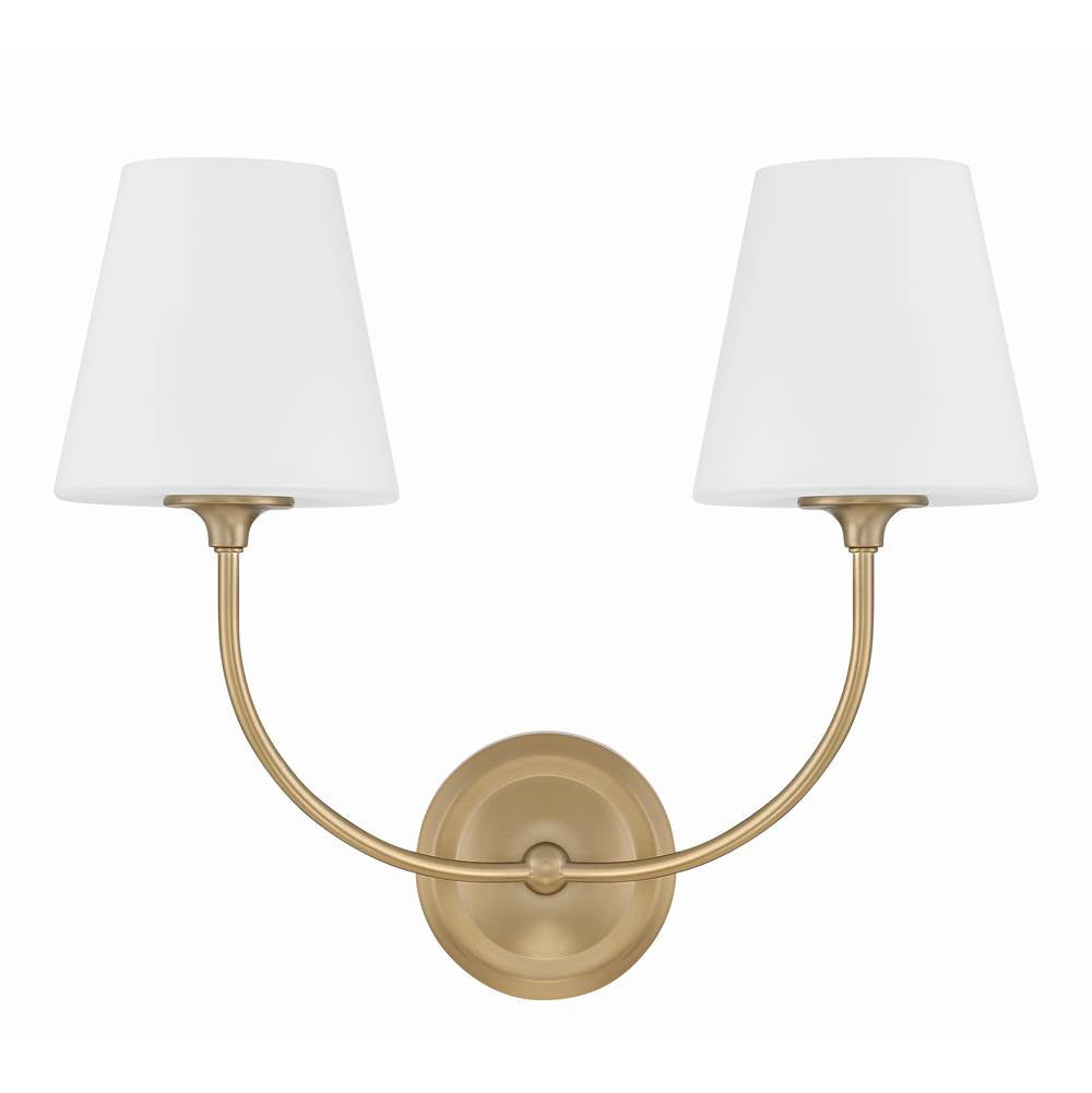 Crystorama Sylvan Libby Langdon For Crystorama Sylvan 2 Light Black Forged Wall Mount