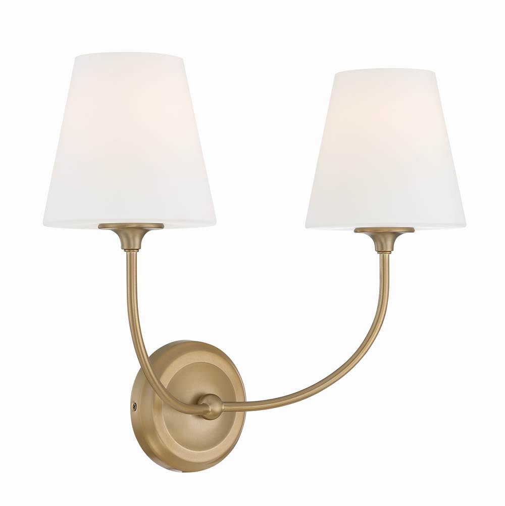 Crystorama 2442-OP-VG Vibrant Gold Libby Langdon For Crystorama Sylvan 2 Light Vibrant Gold Wall Mount Image 4