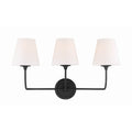 Crystorama 2443-OP-BF Black Forged Libby Langdon For Crystorama Sylvan 3 Light Black Forged Bathroom Vanity Image 1