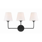 Crystorama 2443-OP-BF Black Forged Libby Langdon For Crystorama Sylvan 3 Light Black Forged Bathroom Vanity Image 1
