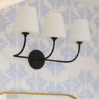 Crystorama 2443-OP-BF Black Forged Libby Langdon For Crystorama Sylvan 3 Light Black Forged Bathroom Vanity Image 3