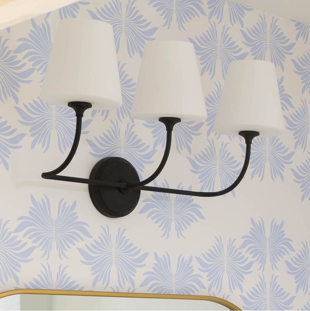 Crystorama 2443-OP-BF Black Forged Libby Langdon For Crystorama Sylvan 3 Light Black Forged Bathroom Vanity Image 3