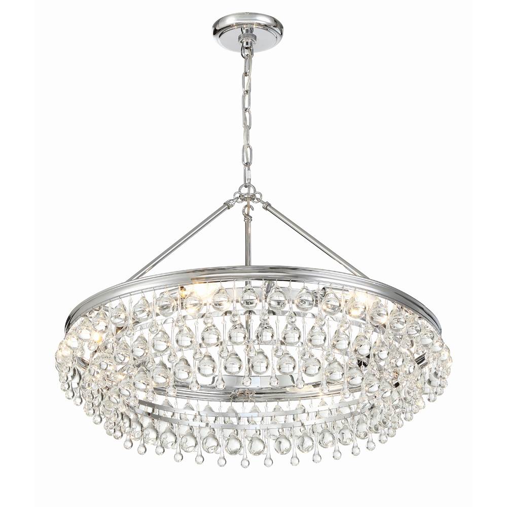 Crystorama 275-CH Polished Chrome Calypso 6 Light Crystal Teardrop Polished Chrome Chandelier Image 9