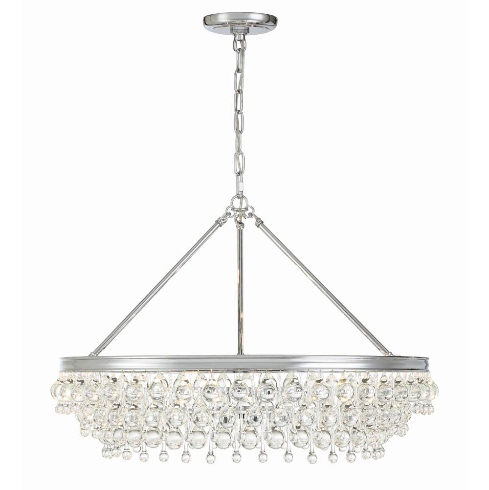 Crystorama 275-CH Polished Chrome Calypso 6 Light Crystal Teardrop Polished Chrome Chandelier Image 8