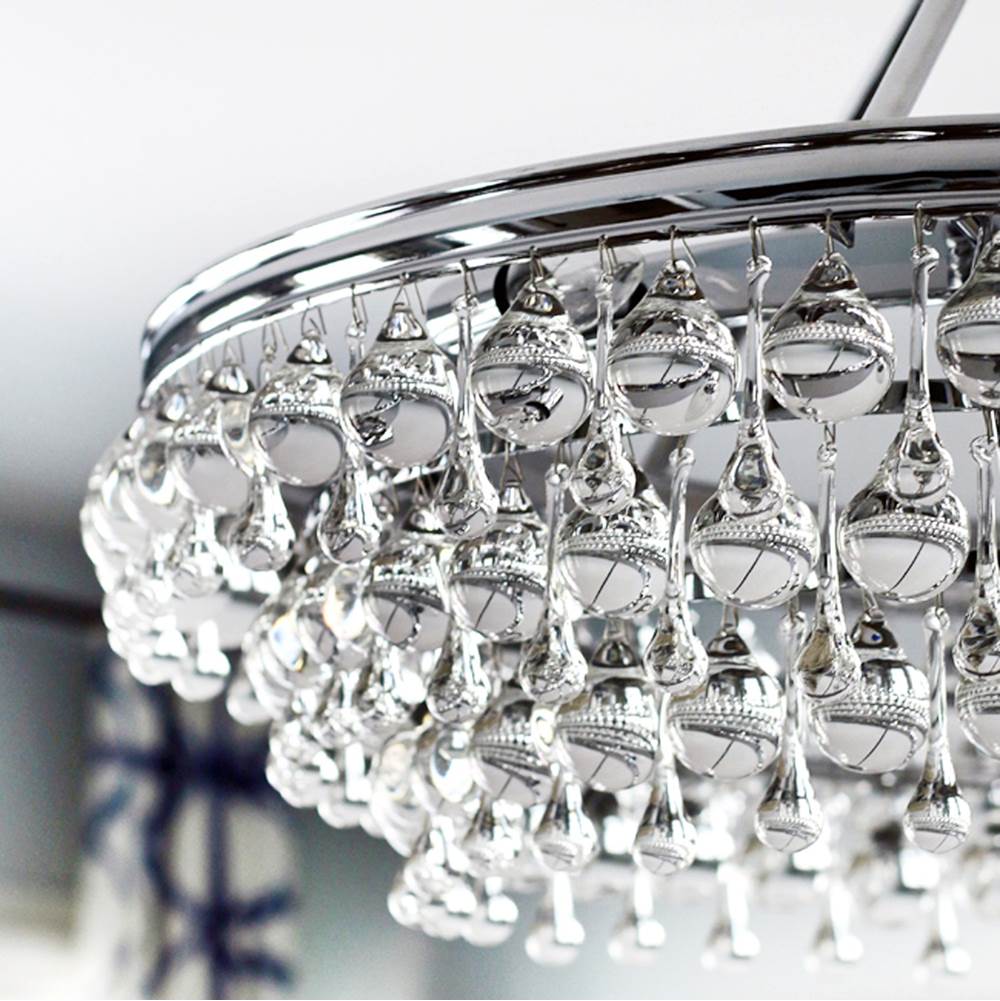 Crystorama 275-CH Polished Chrome Calypso 6 Light Crystal Teardrop Polished Chrome Chandelier Image 7