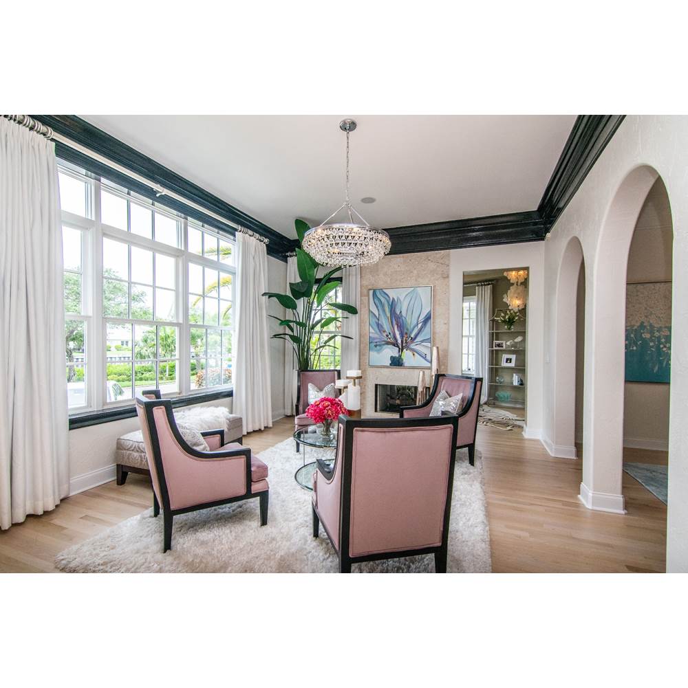 Crystorama 275-CH Polished Chrome Calypso 6 Light Crystal Teardrop Polished Chrome Chandelier Image 3