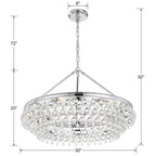 Crystorama 275-CH Polished Chrome Calypso 6 Light Crystal Teardrop Polished Chrome Chandelier Image 2
