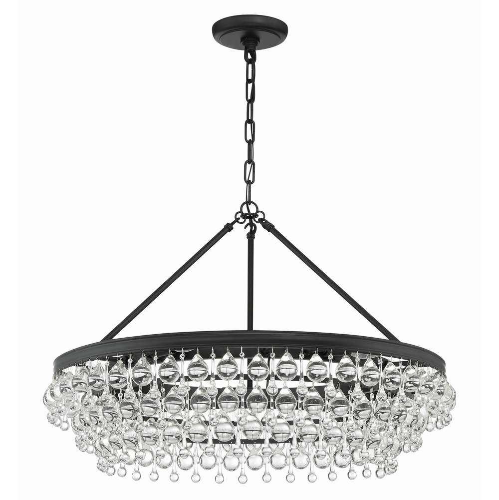 Crystorama Calypso 6 Light Crystal Teardrop Polished Chrome Chandelier