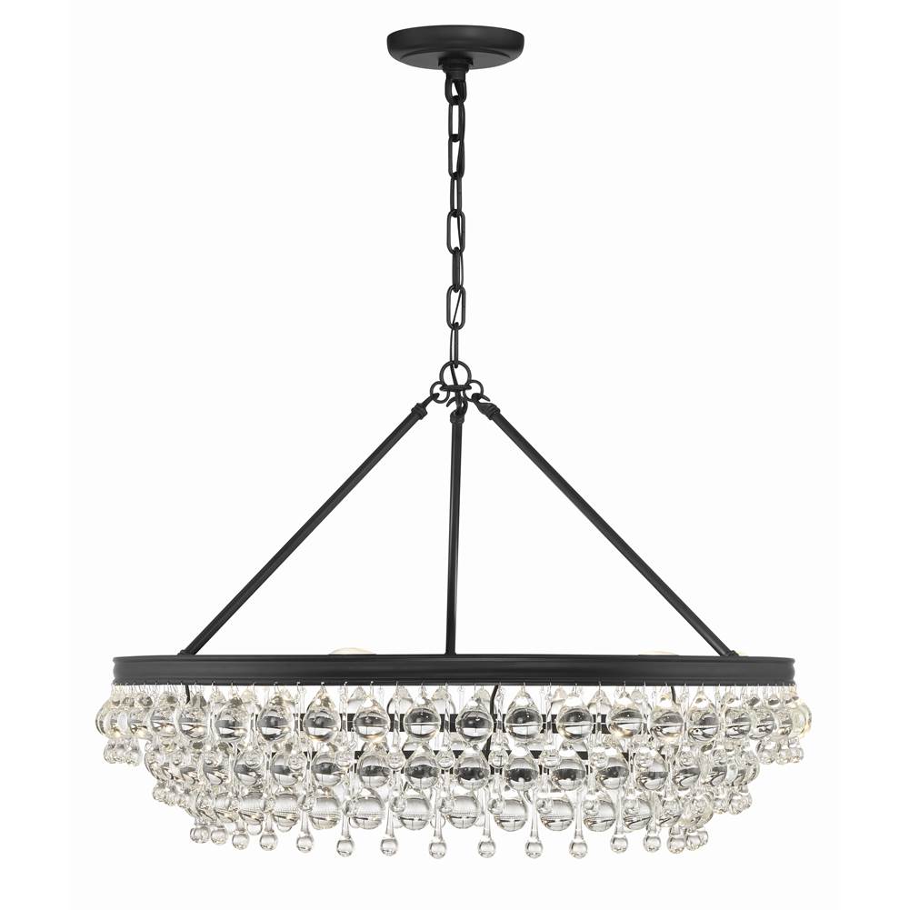 Crystorama 275-MK Matte Black Calypso 6 Light Matte Black Chandelier Image 3