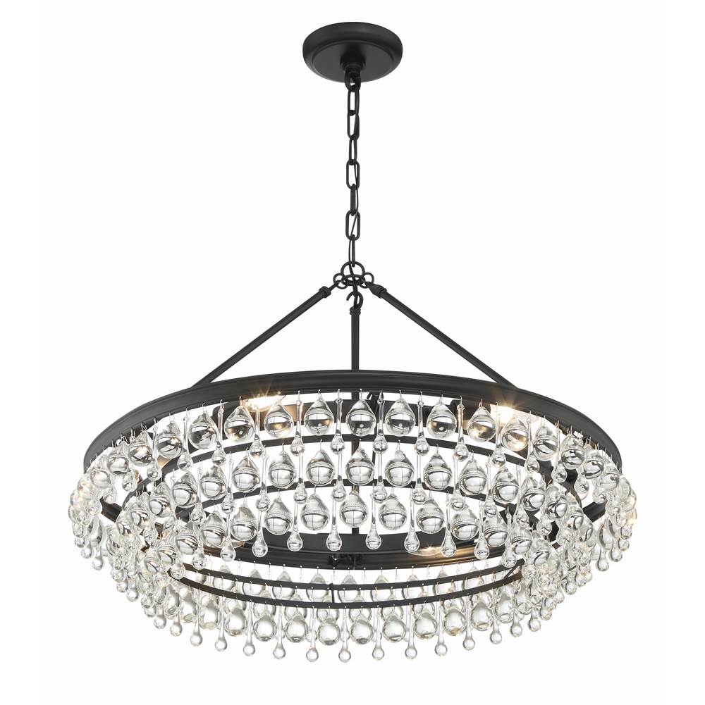 Crystorama 275-MK Matte Black Calypso 6 Light Matte Black Chandelier Image 2