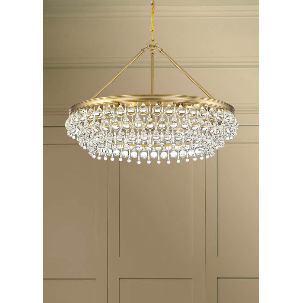 Crystorama 275-VG Vibrant Gold Calypso 6 Light Crystal Teardrop Vibrant Gold Chandelier Image 3