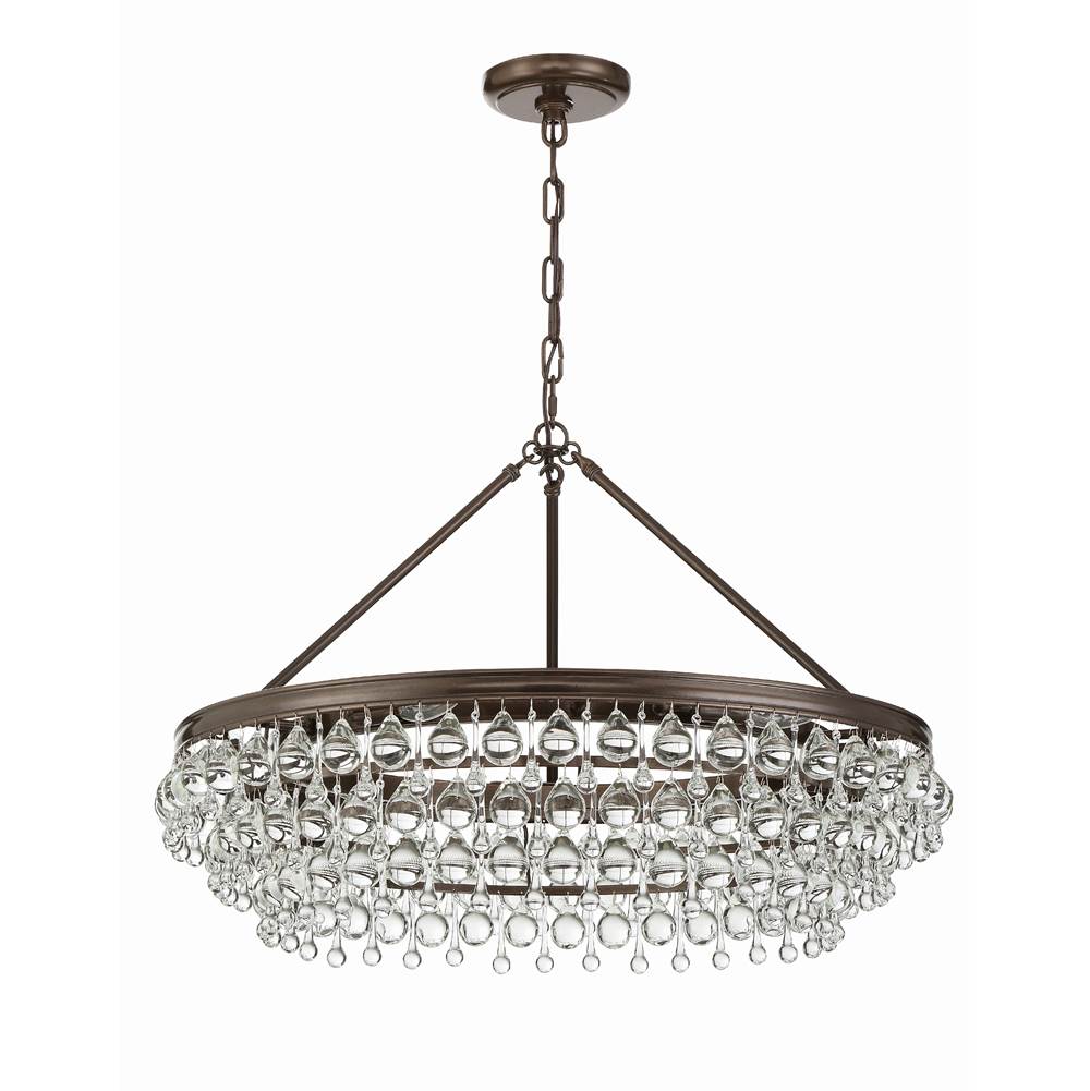 Crystorama Calypso 6 Light Crystal Teardrop Polished Chrome Chandelier