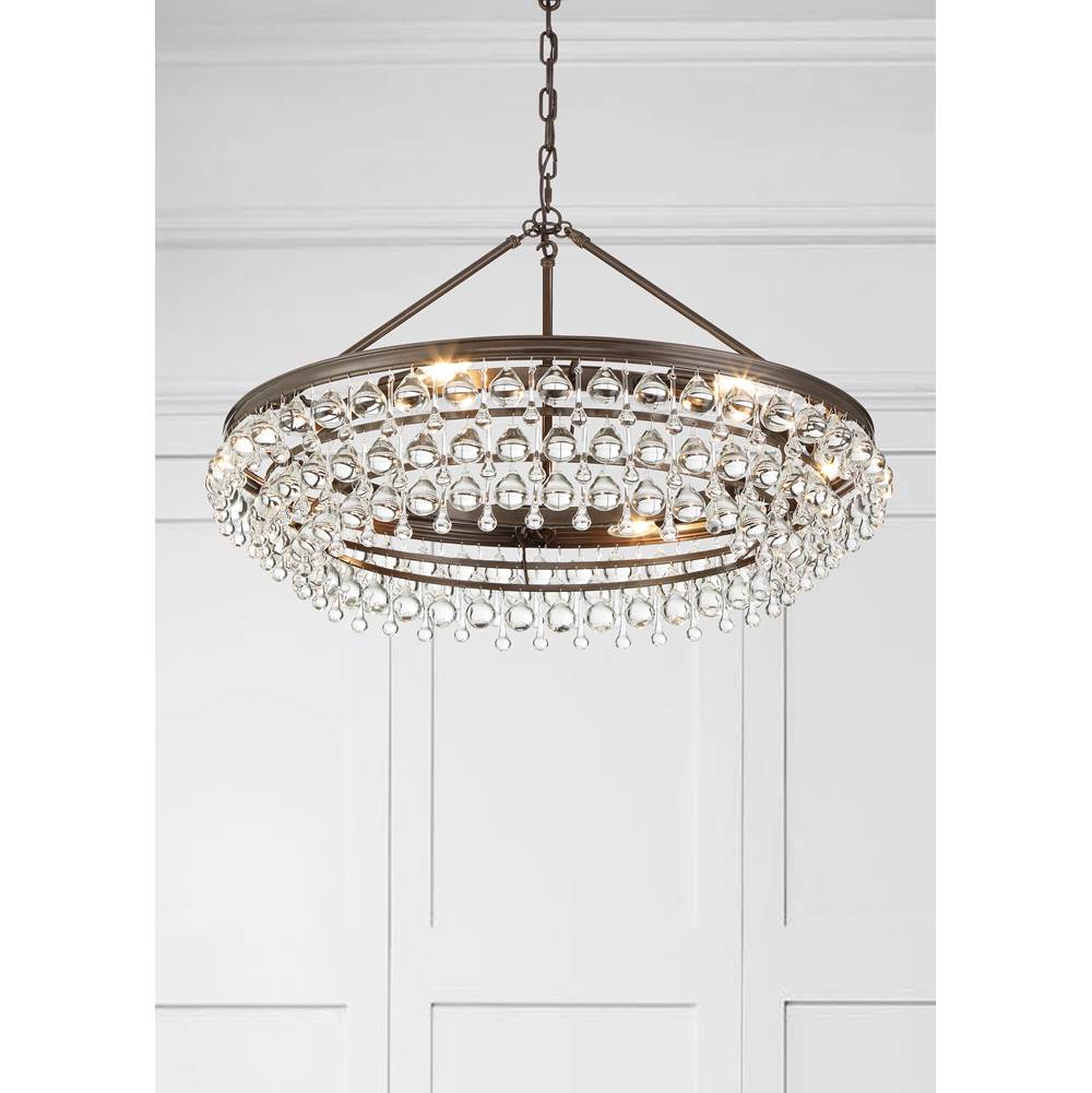 Crystorama 275-VZ Vibrant Bronze Calypso 6 Light Crystal Teardrop Vibrant Bronze Chandelier Image 4