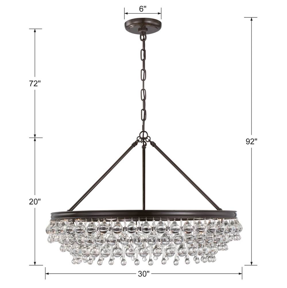 Crystorama 275-VZ Vibrant Bronze Calypso 6 Light Crystal Teardrop Vibrant Bronze Chandelier Image 2