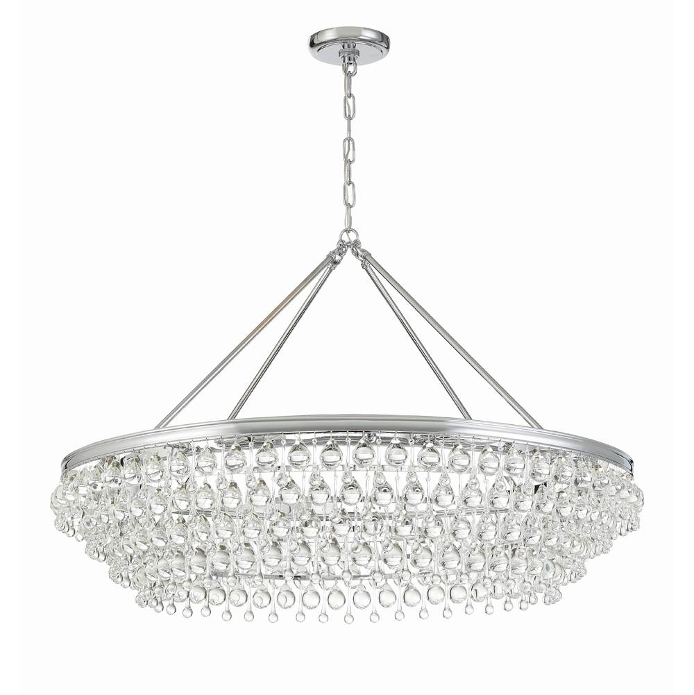 Crystorama Calypso 8 Light Crystal Teardrop Polished Chrome Chandelier