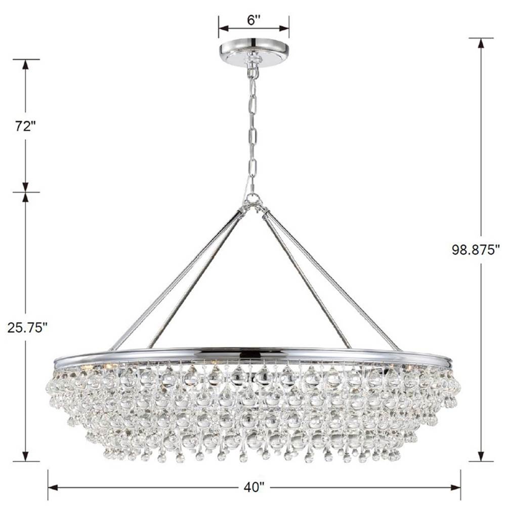 Crystorama 278-CH Polished Chrome Calypso 8 Light Crystal Teardrop Polished Chrome Chandelier Image 2