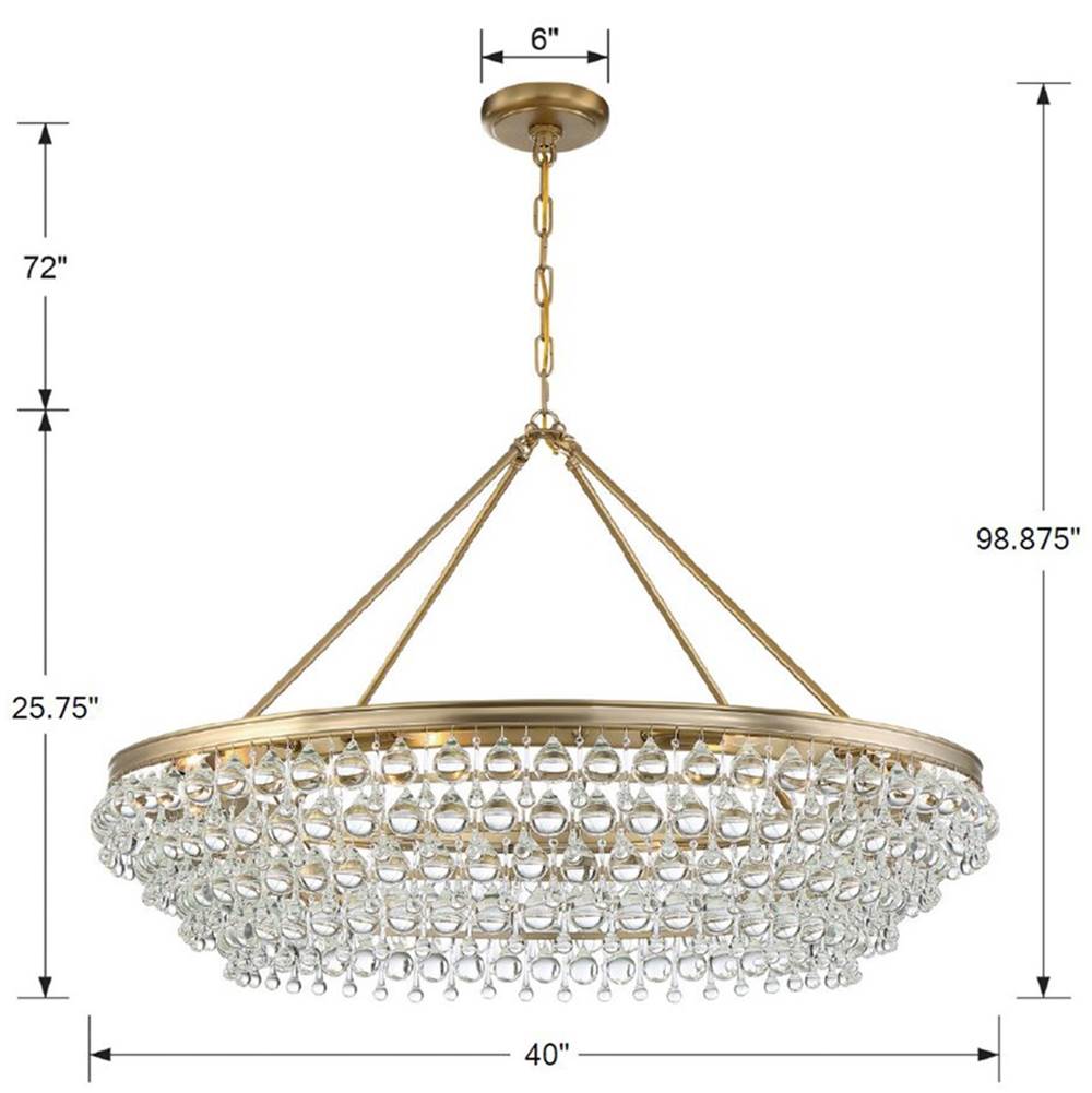 Crystorama 278-VG Vibrant Gold Calypso 8 Light Crystal Teardrop Vibrant Gold Chandelier Image 2