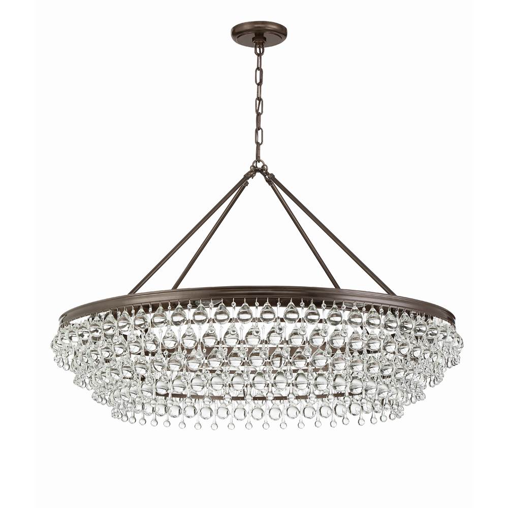 Crystorama Calypso 8 Light Crystal Teardrop Polished Chrome Chandelier