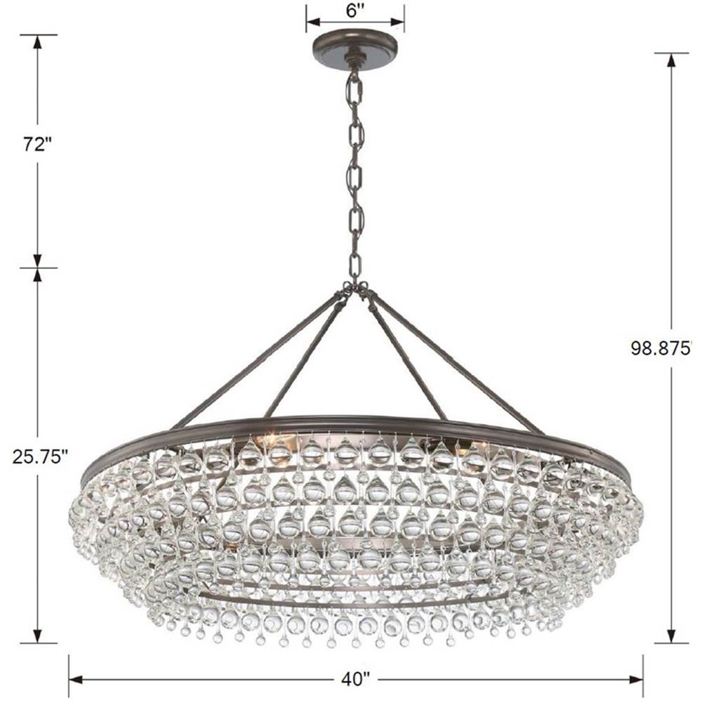 Crystorama 278-VZ Vibrant Bronze Calypso 8 Light Crystal Teardrop Vibrant Bronze Chandelier Image 2