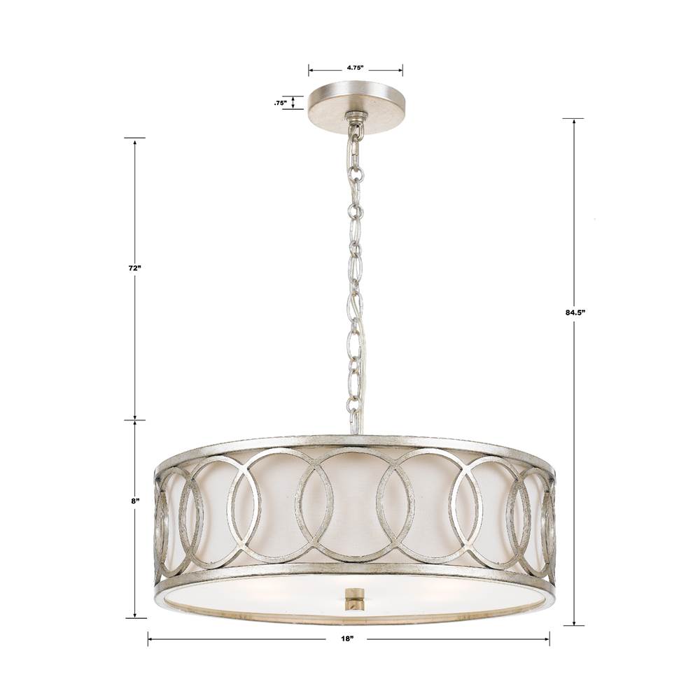Crystorama 287-SA Antique Silver Libby Langdon For Crystorama Graham 6 Light Antique Silver Chandelier Image 2