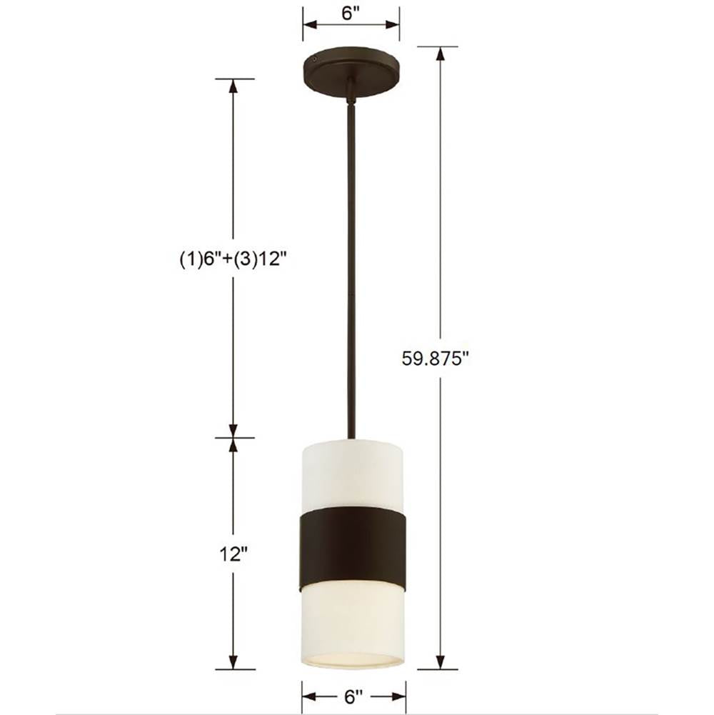 Crystorama 290-DB Dark Bronze Libby Langdon For Crystorama Grayson 1 Light Dark Bronze Pendant Image 2
