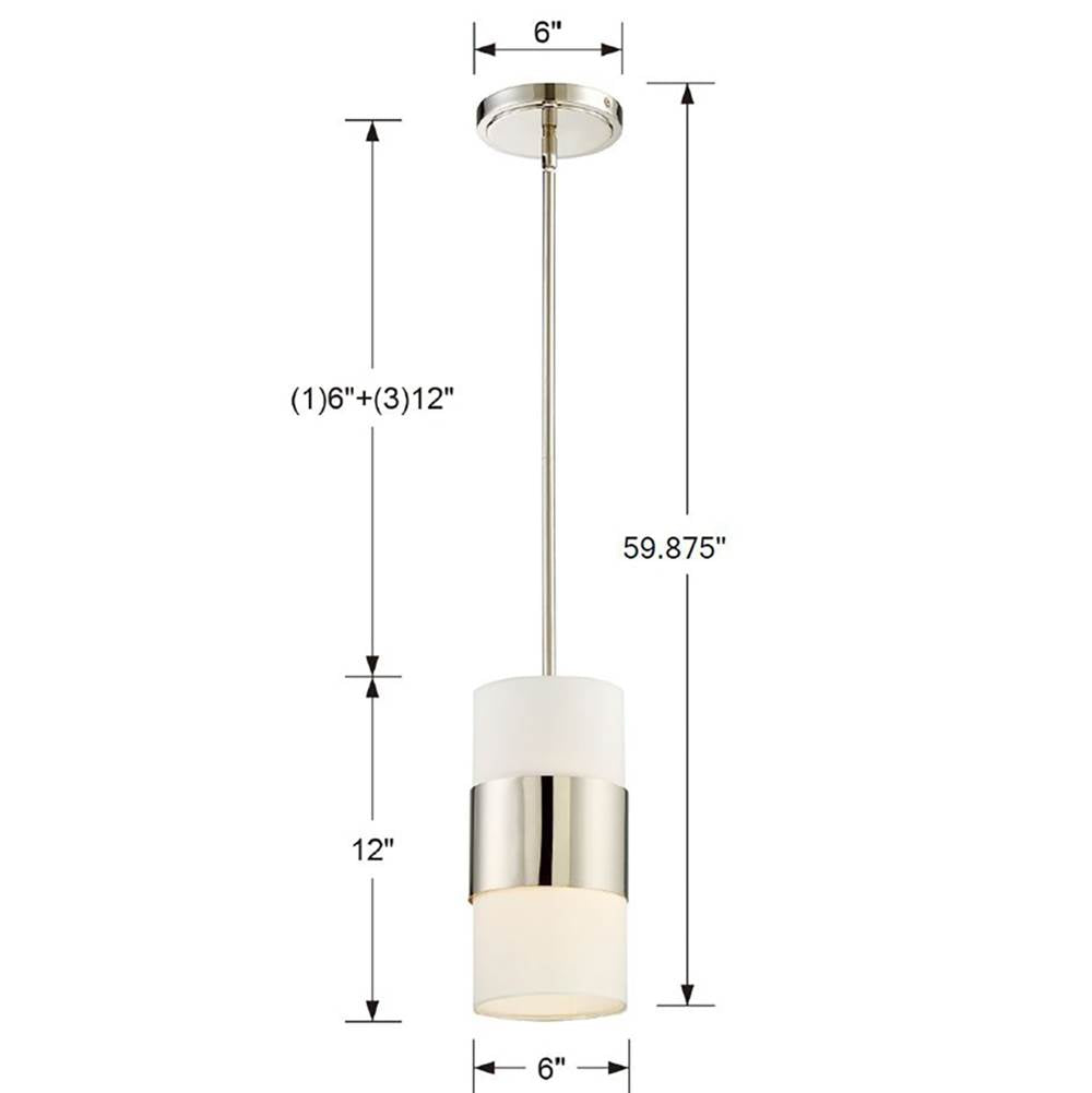 Crystorama 290-PN Polished Nickel Libby Langdon For Crystorama Grayson 1 Light Polished Nickel Pendant Image 2