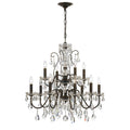 Crystorama 3029-EB-CL-MWP English Bronze Butler 12 Light Hand Cut Crystal English Bronze Chandelier Image 1