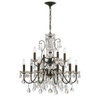 Crystorama 3029-EB-CL-MWP English Bronze Butler 12 Light Hand Cut Crystal English Bronze Chandelier Image 1