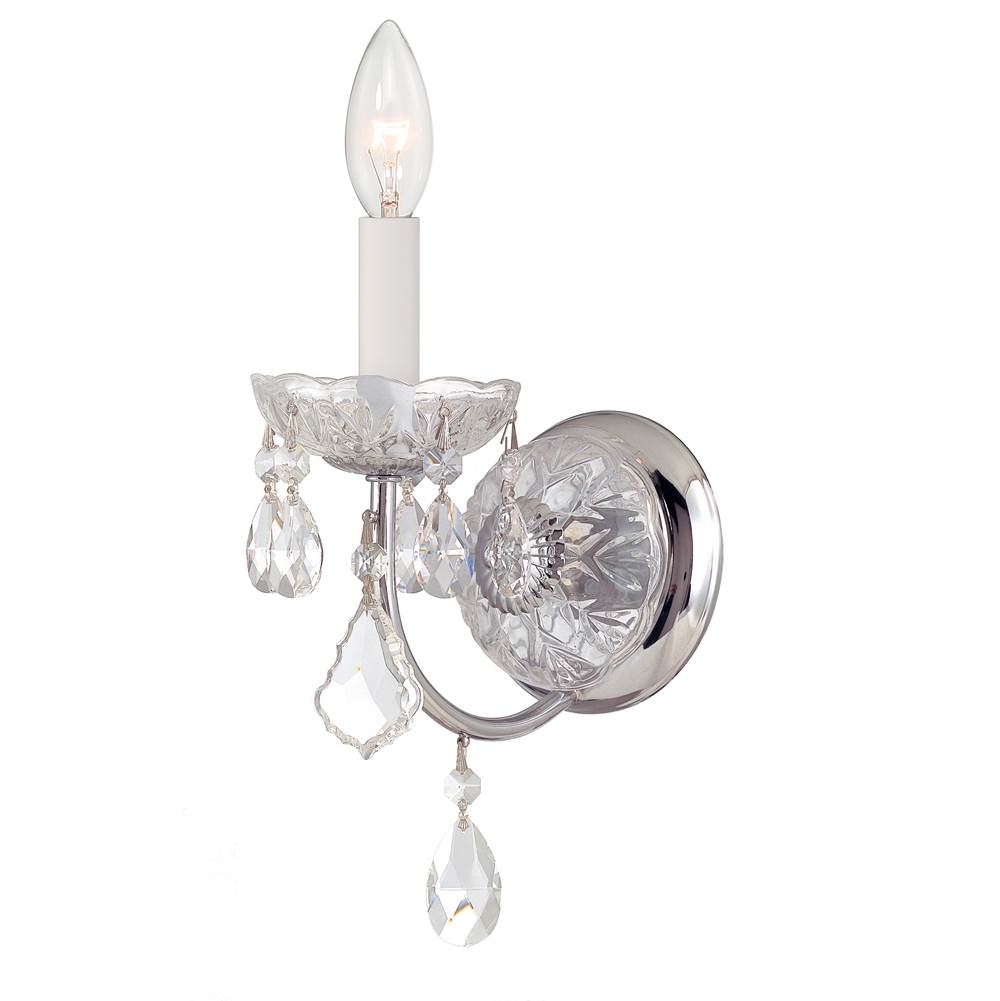 Crystorama 3221-CH-CL-I Polished Chrome Imperial 1 Light Clear Italian Crystal Polished Chrome Sconce Image 1