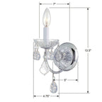 Crystorama Imperial 1 Light Clear Italian Crystal Polished Chrome Sconce