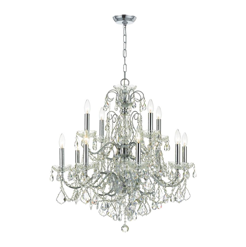 Crystorama 3228-CH-CL-S Polished Chrome Imperial 12 Light Swarovski Strass Crystal Polished Chrome Chandelier Image 1