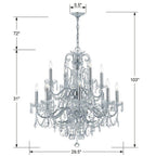 Crystorama Imperial 12 Light Swarovski Strass Crystal Polished Chrome Chandelier